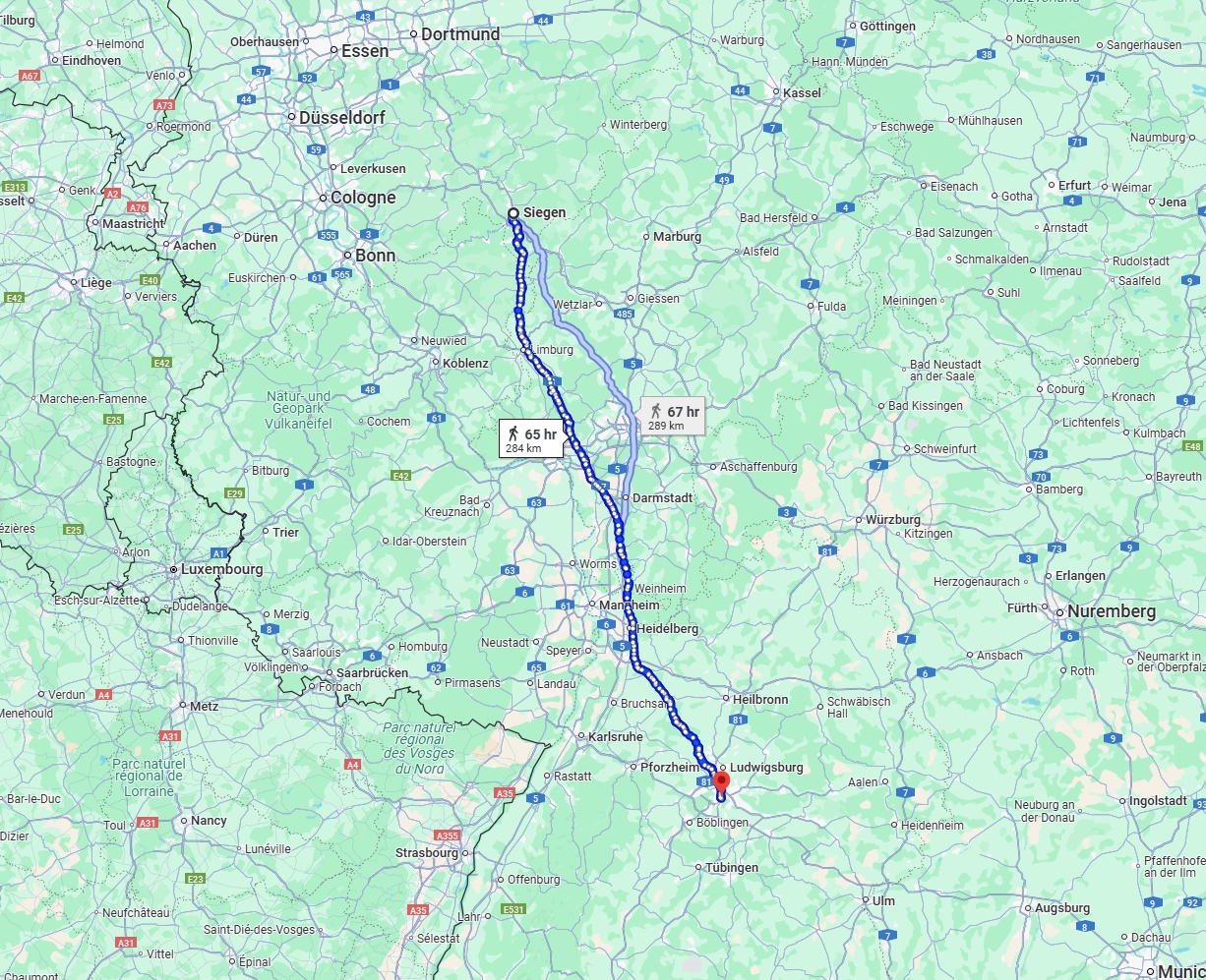 Anreise von Siegen Zu Stuttgart Über 
