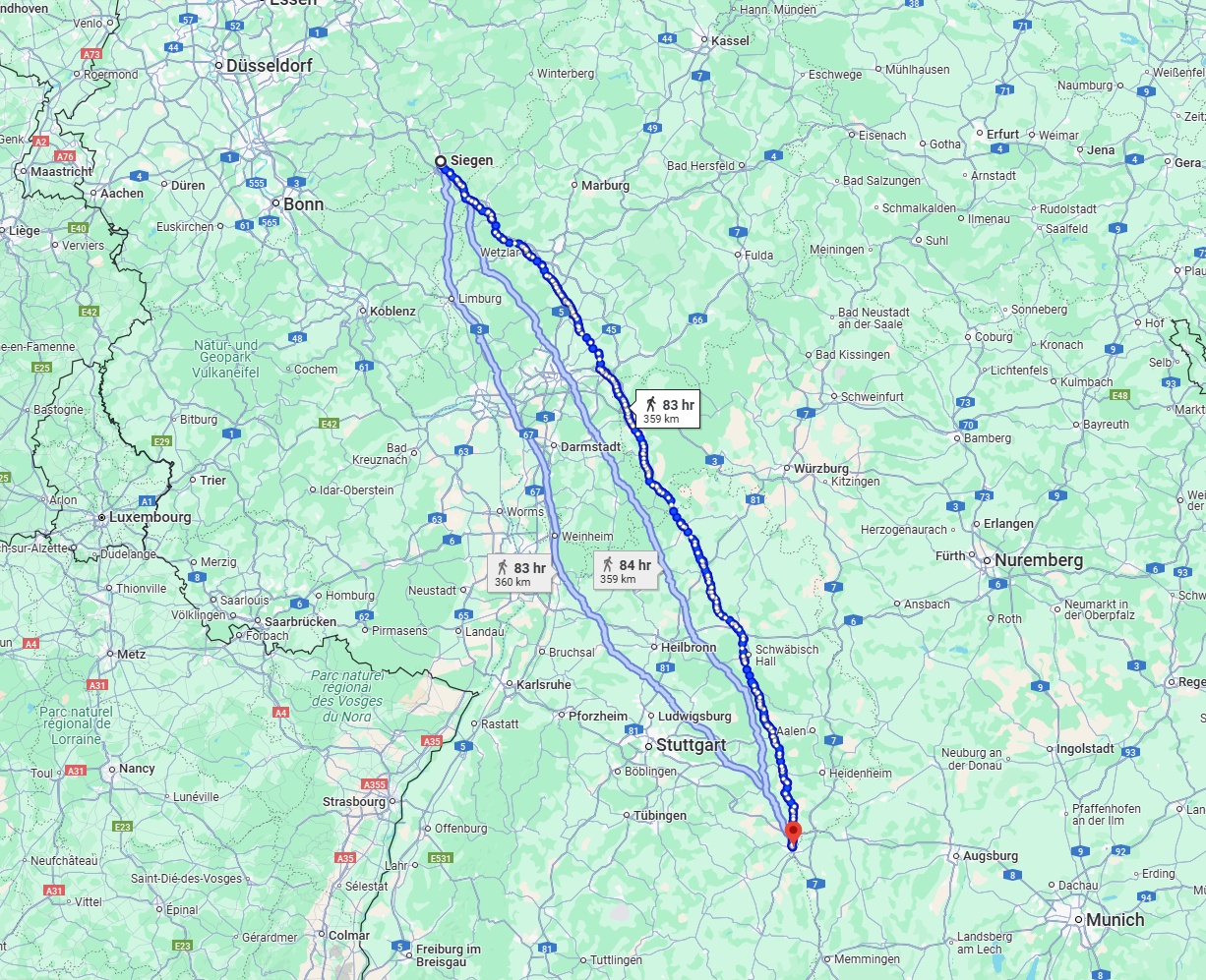 Anreise von Siegen Zu Ulm Über 