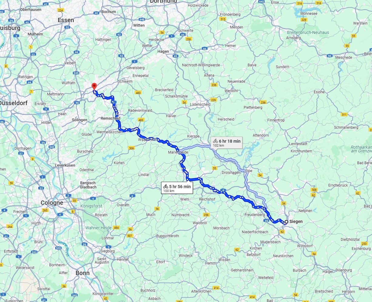 Anreise von Siegen Zu Wuppertal Über 