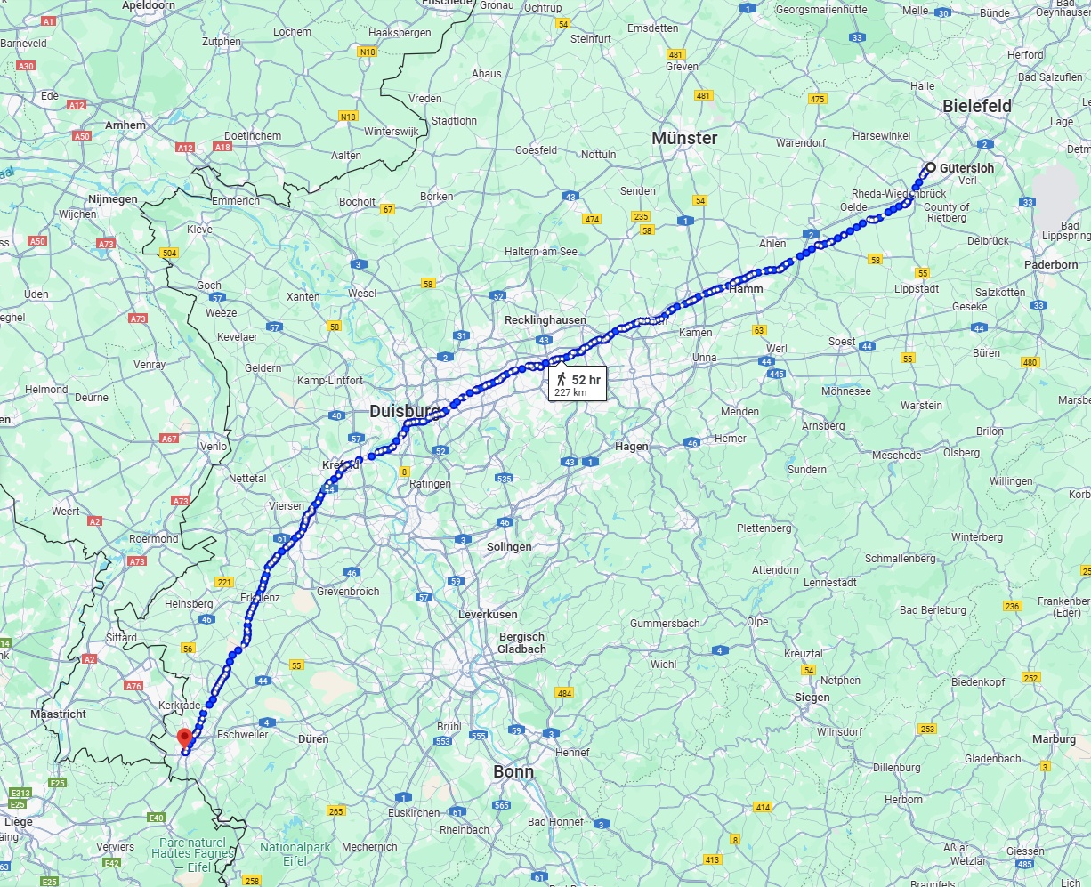 Anreise von Gütersloh Zu Aachen Über 