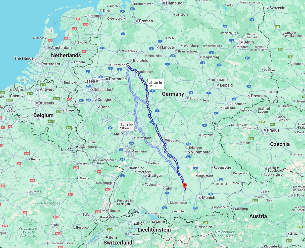 Anreise von Gütersloh Zu Augsburg Über 