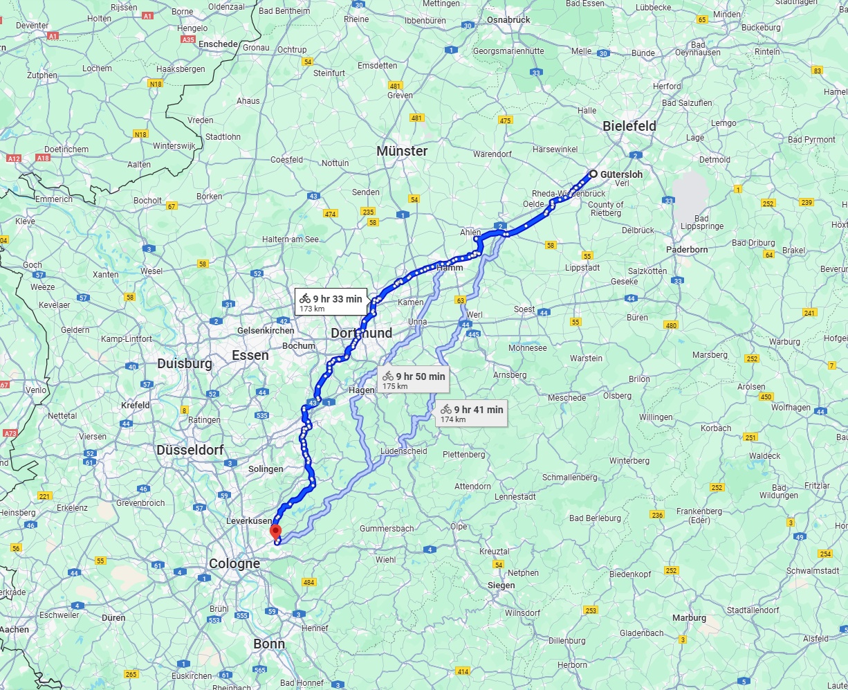 Anreise von Gütersloh Zu Bergisch Gladbach Über 