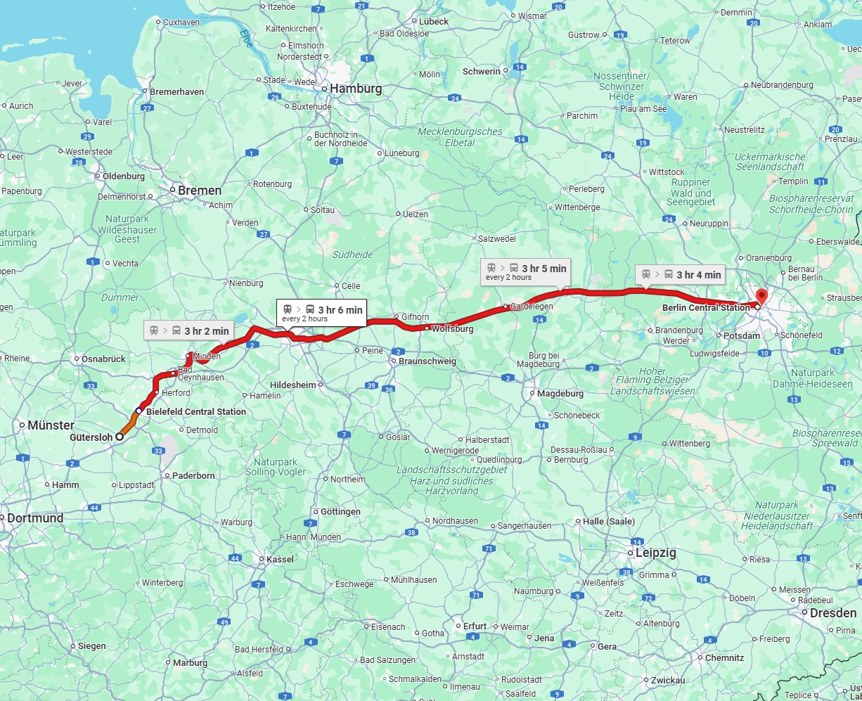 Anreise von Gütersloh Zu Berlin Über 