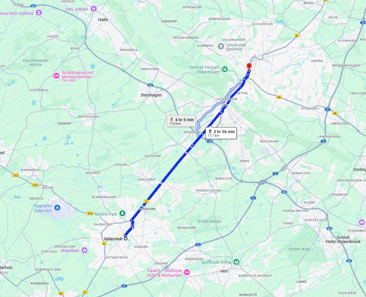 Anreise von Gütersloh Zu Bielefeld Über 
