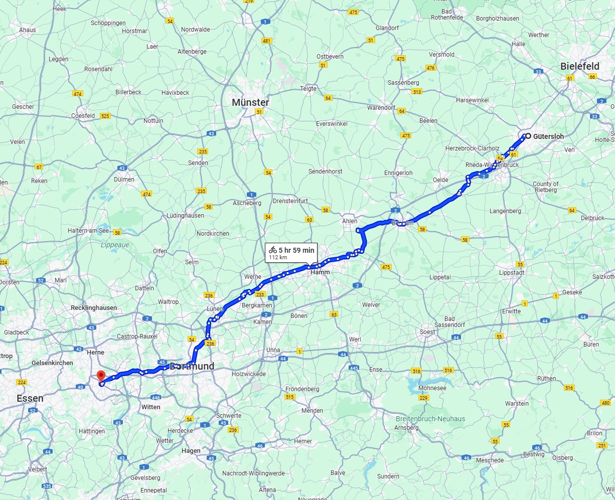 Anreise von Gütersloh Zu Bochum Über 
