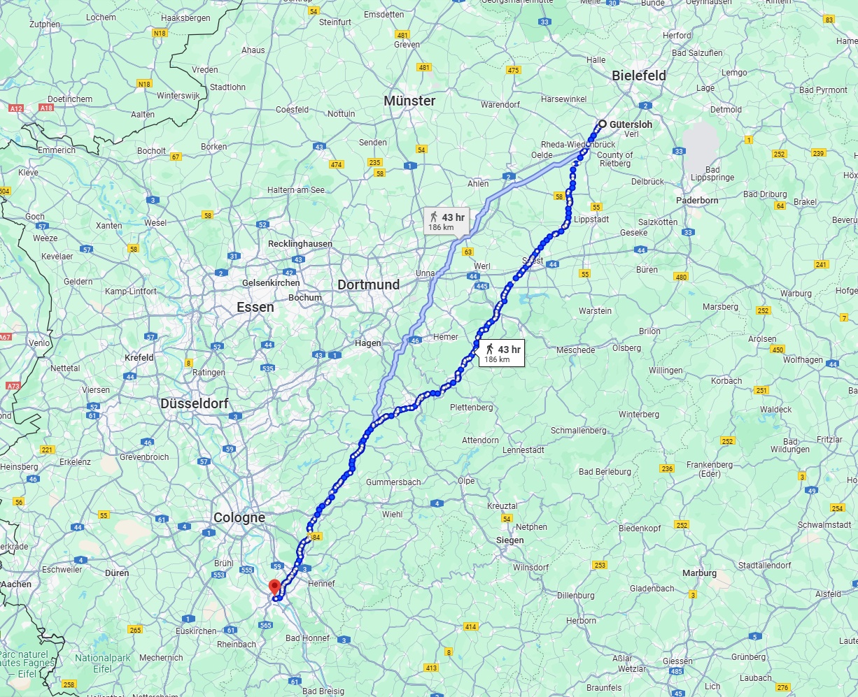 Anreise von Gütersloh Zu Bonn Über 