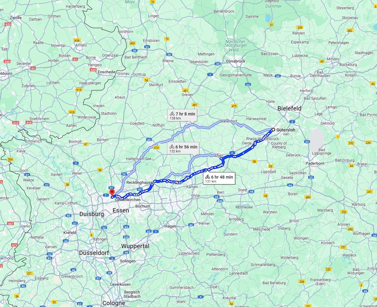 Anreise von Gütersloh Zu Bottrop Über 