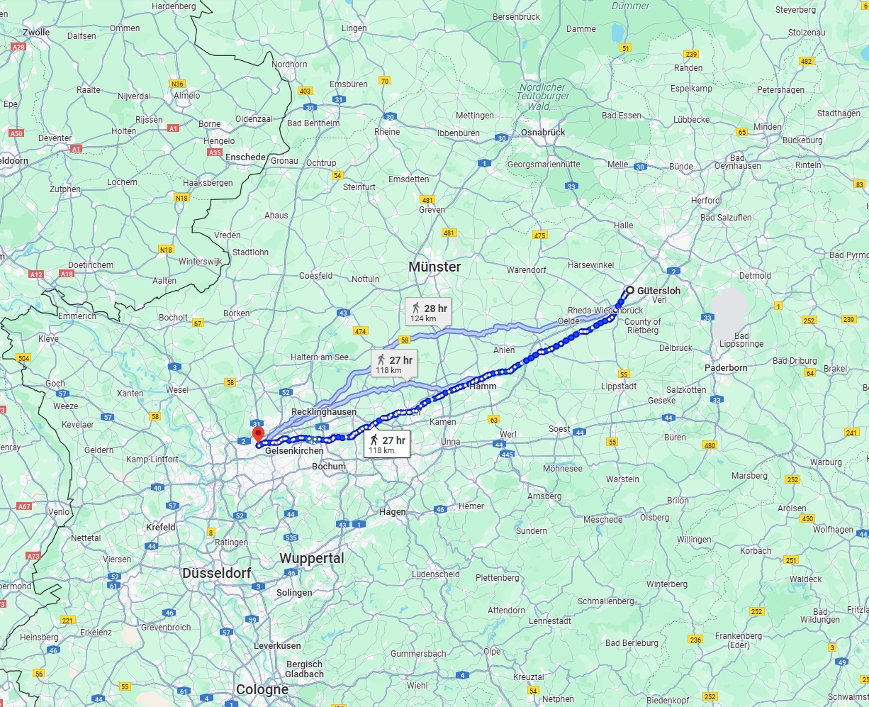 Anreise von Gütersloh Zu Bottrop Über 