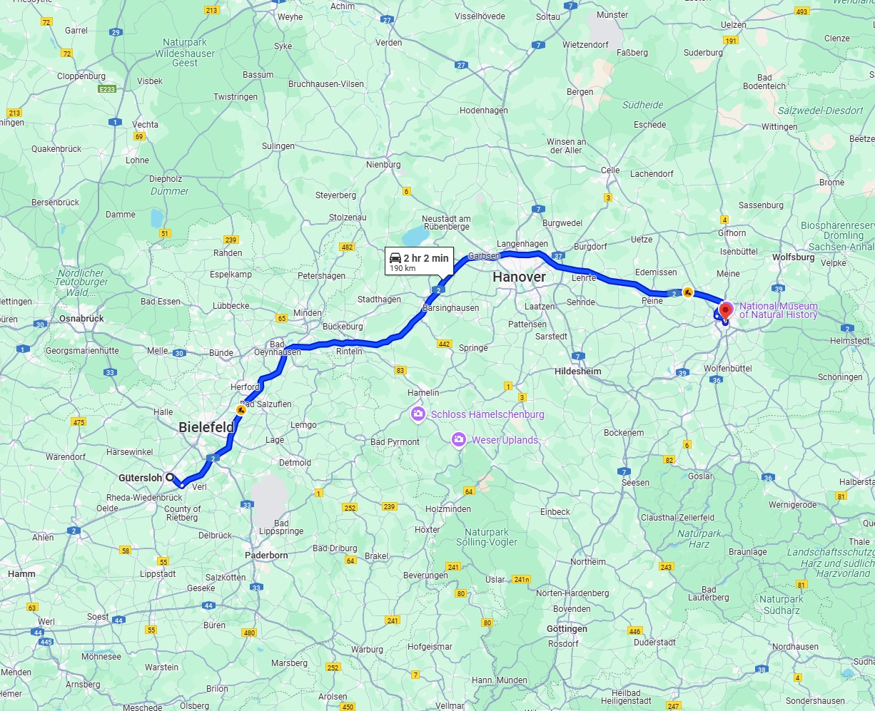 Anreise von Gütersloh Zu Braunschweig Über via A2