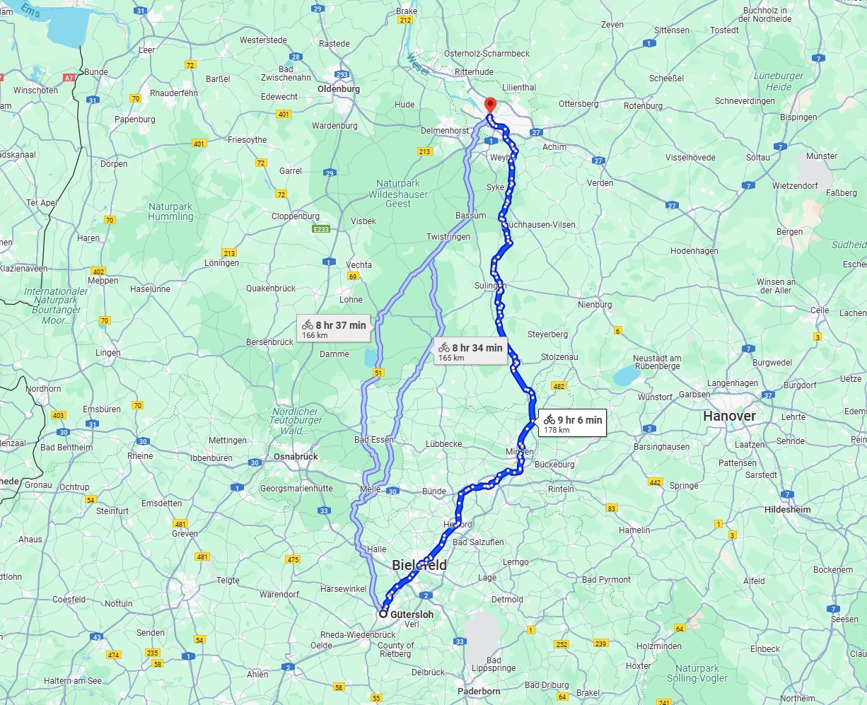 Anreise von Gütersloh Zu Bremen Über 