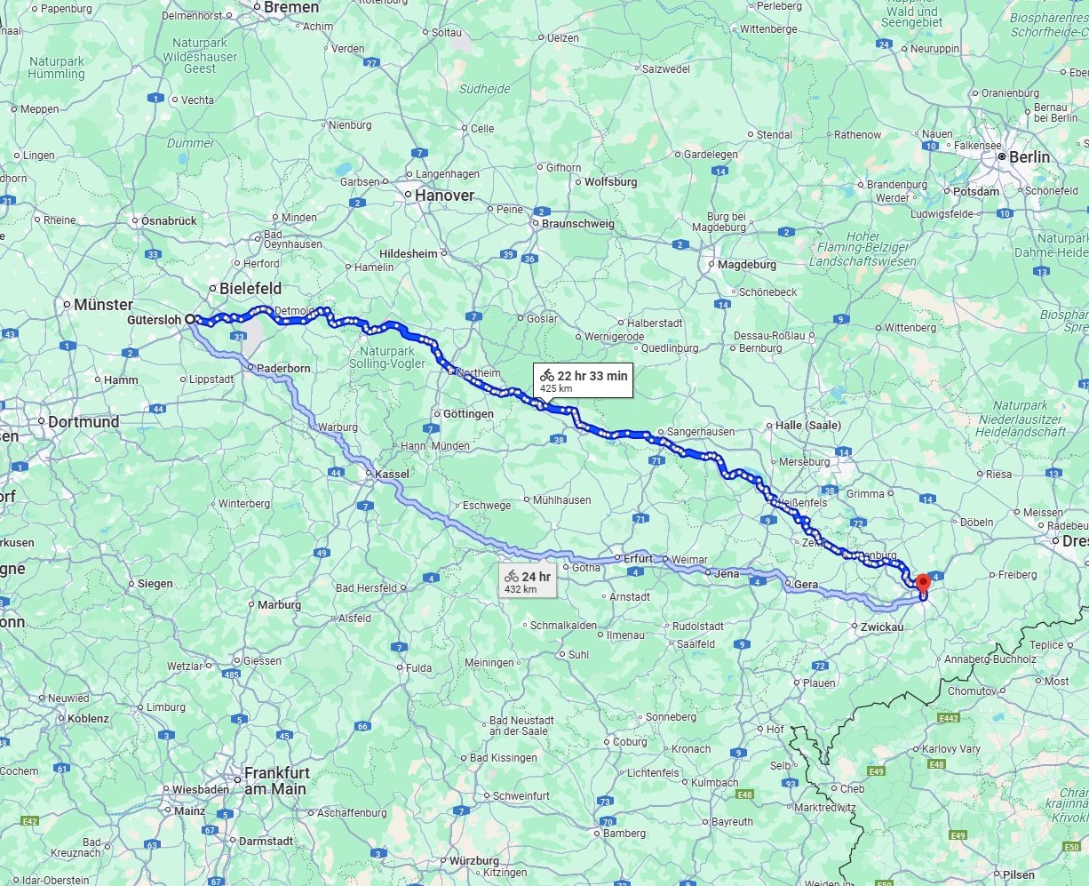 Anreise von Gütersloh Zu Chemnitz Über 