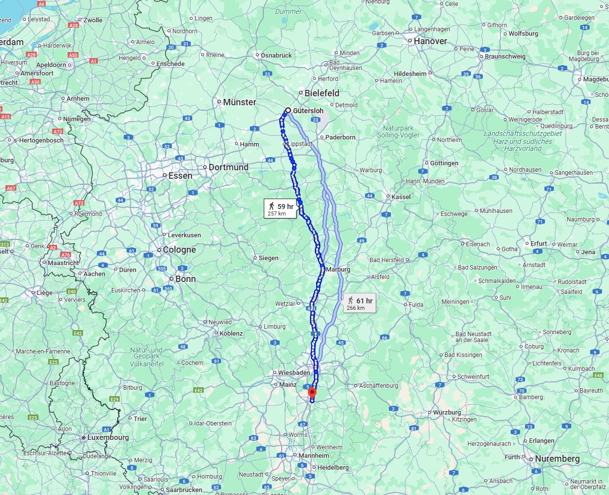 Anreise von Gütersloh Zu Darmstadt Über 