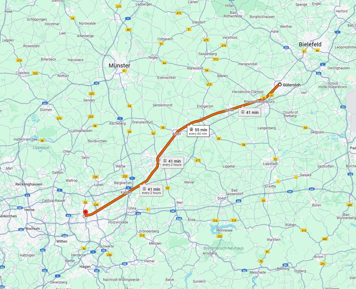 Anreise von Gütersloh Zu Dortmund Über 