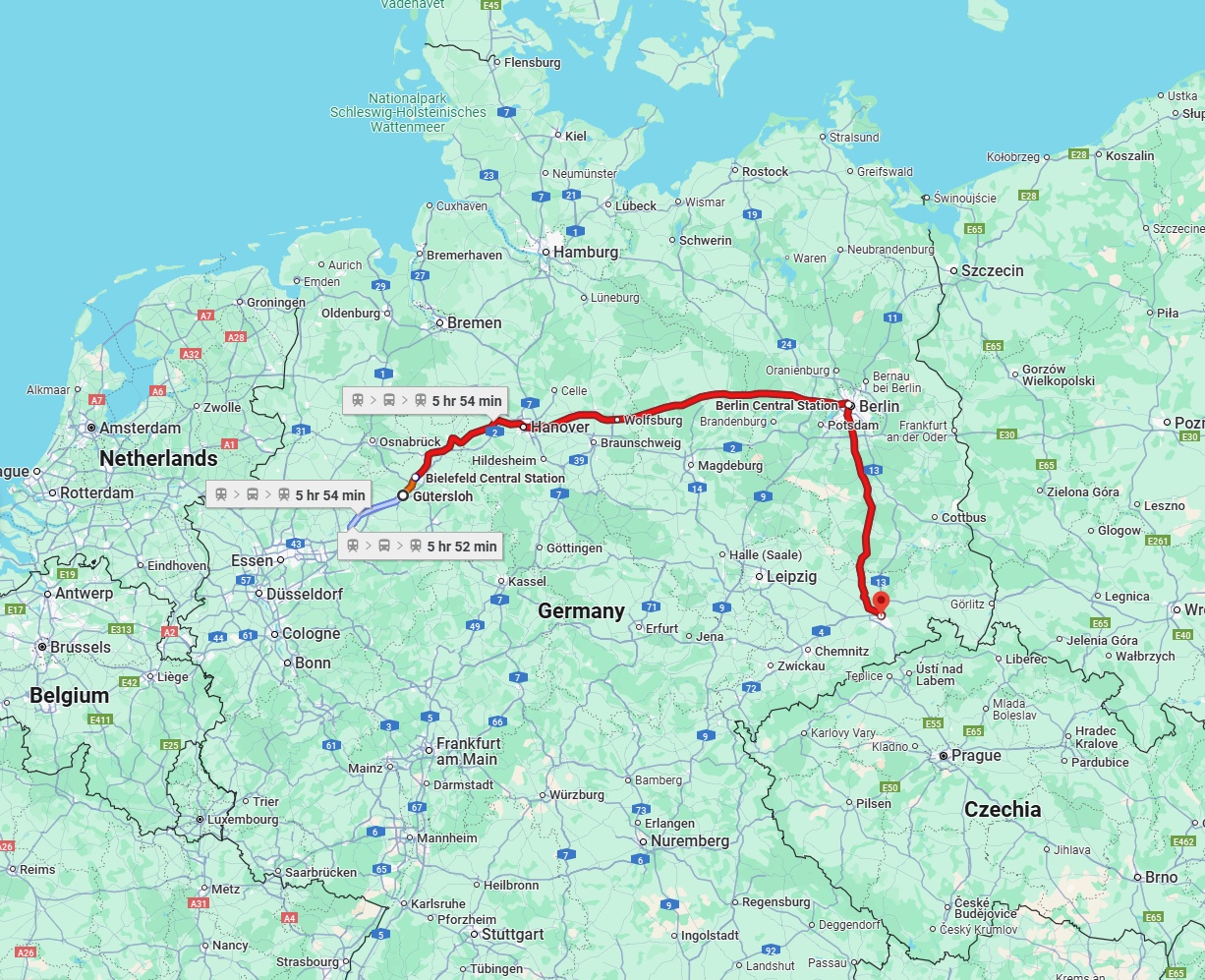 Anreise von Gütersloh Zu Dresden Über 