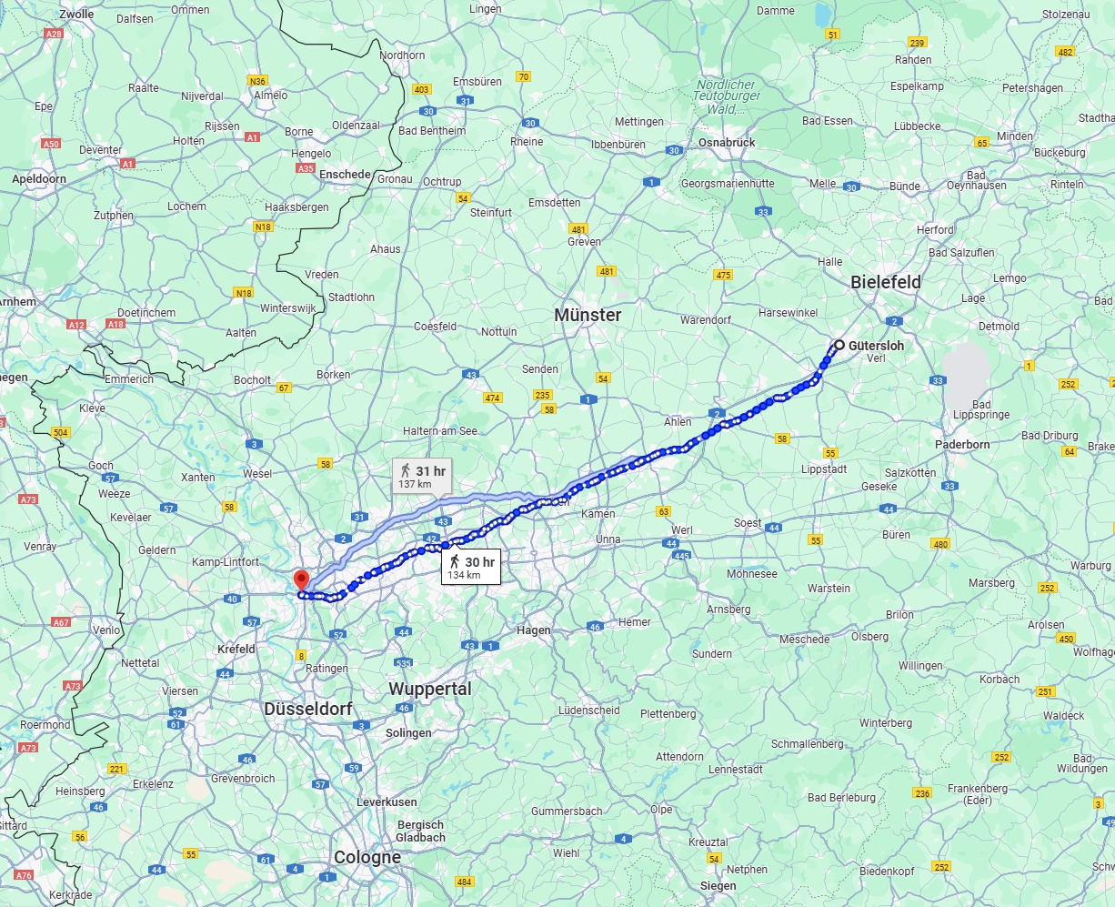 Anreise von Gütersloh Zu Duisburg Über 