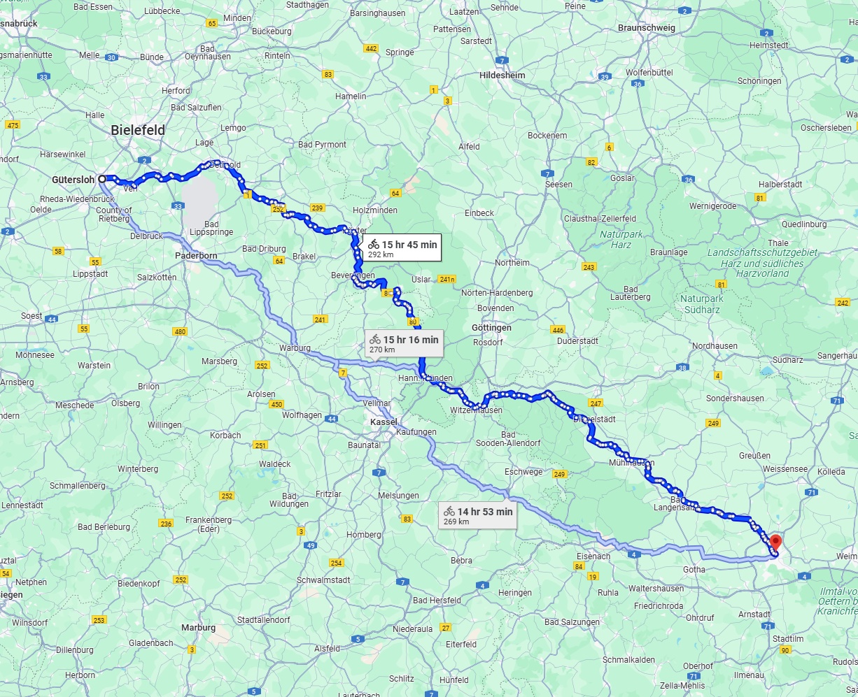 Anreise von Gütersloh Zu Erfurt Über 