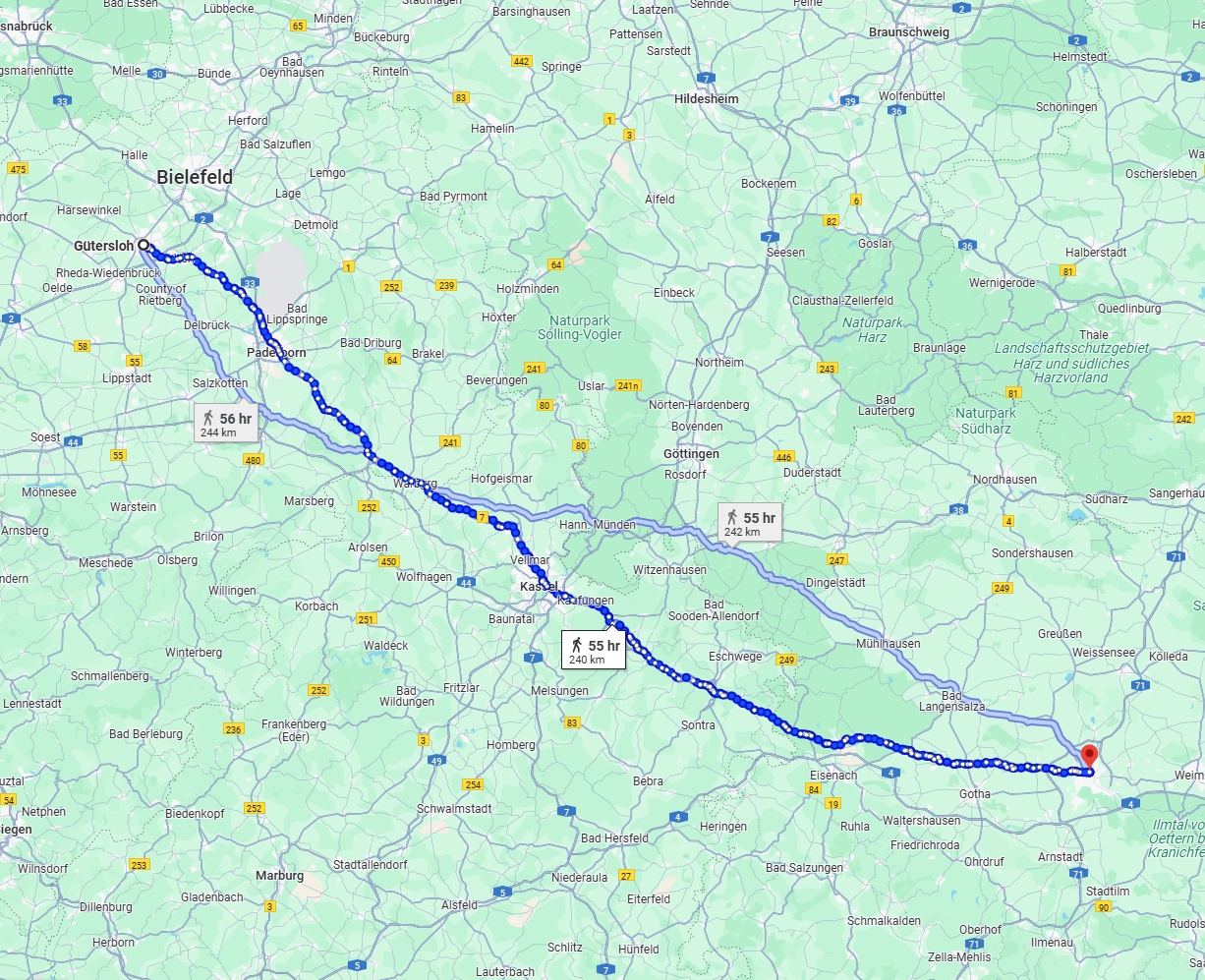 Anreise von Gütersloh Zu Erfurt Über 