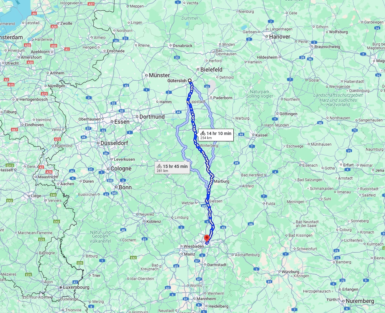 Anreise von Gütersloh Zu Frankfurt am Main Über 