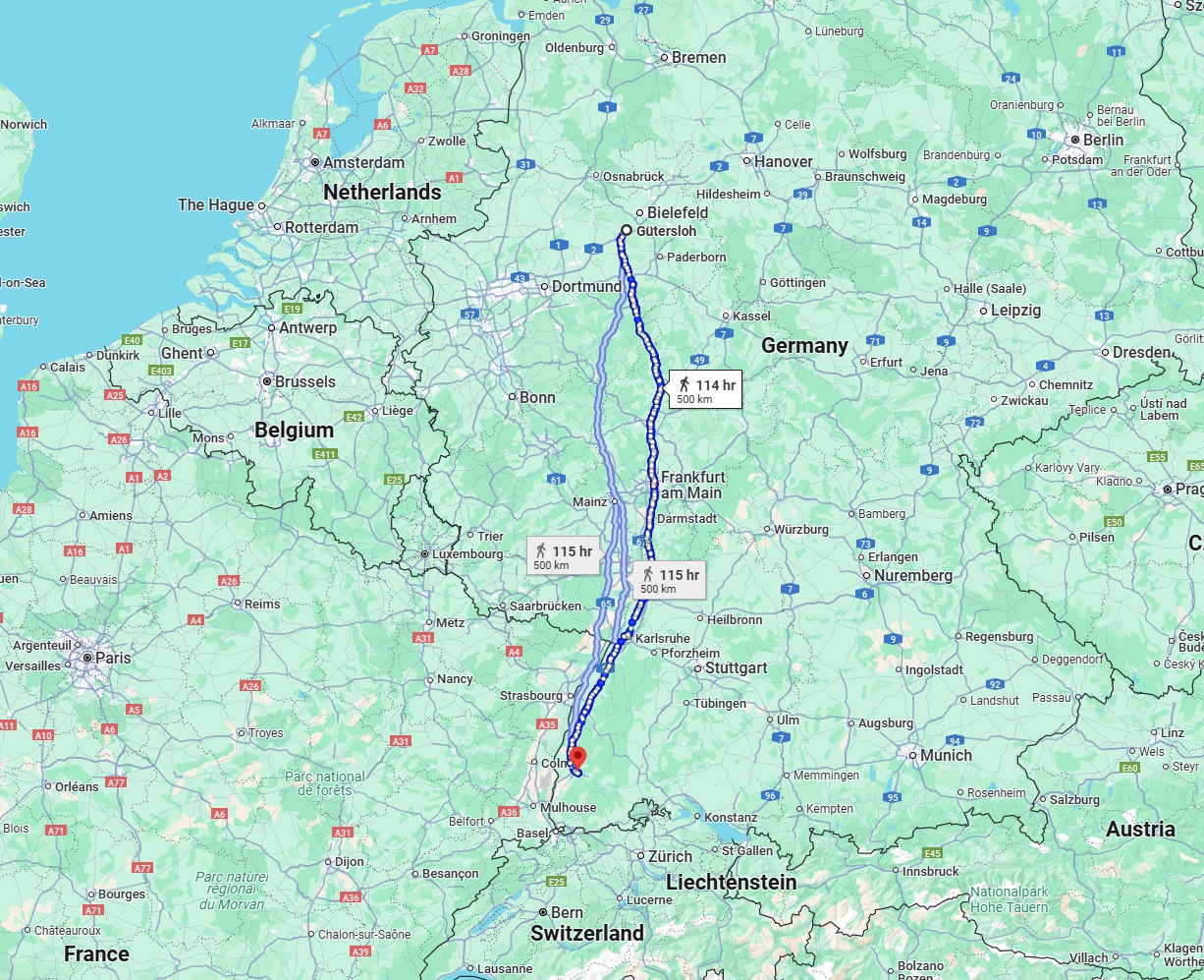 Anreise von Gütersloh Zu Freiburg im Breisgau Über 