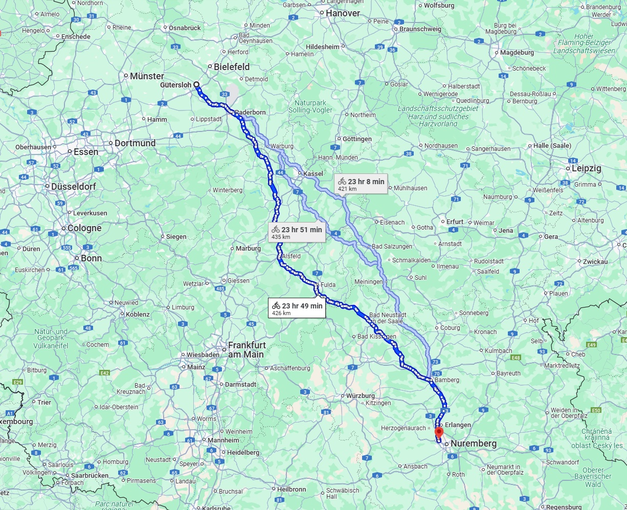 Anreise von Gütersloh Zu Fürth Über 