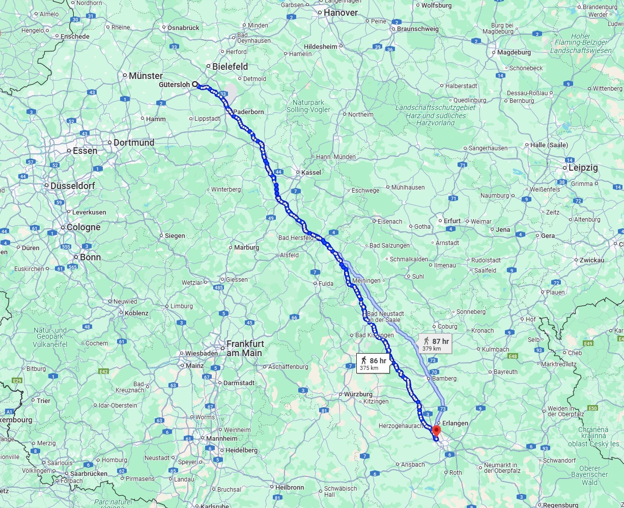 Anreise von Gütersloh Zu Fürth Über 