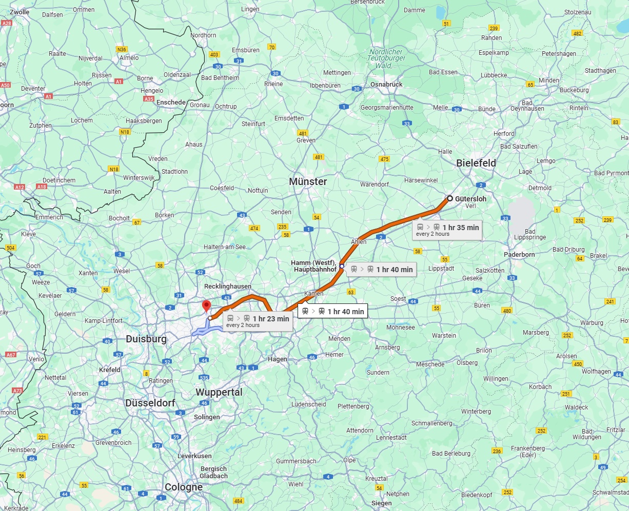 Anreise von Gütersloh Zu Gelsenkirchen Über 