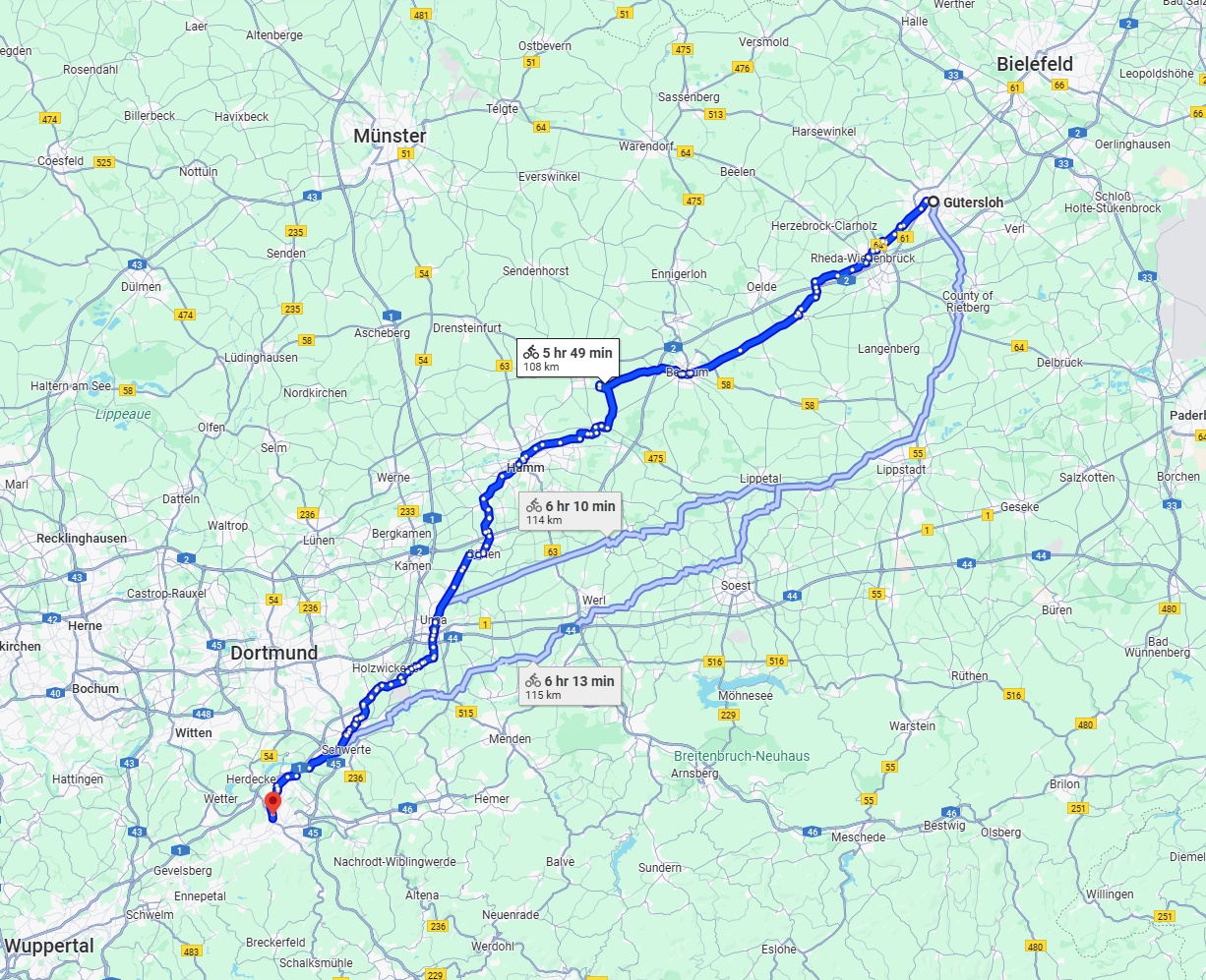 Anreise von Gütersloh Zu Hagen Über 