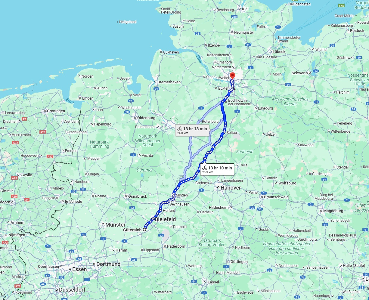 Anreise von Gütersloh Zu Hamburg Über 