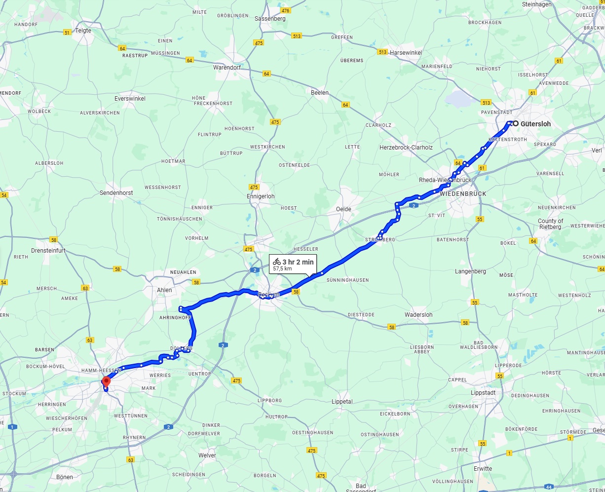 Anreise von Gütersloh Zu Hamm Über 