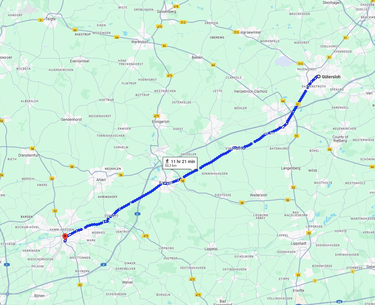 Anreise von Gütersloh Zu Hamm Über 