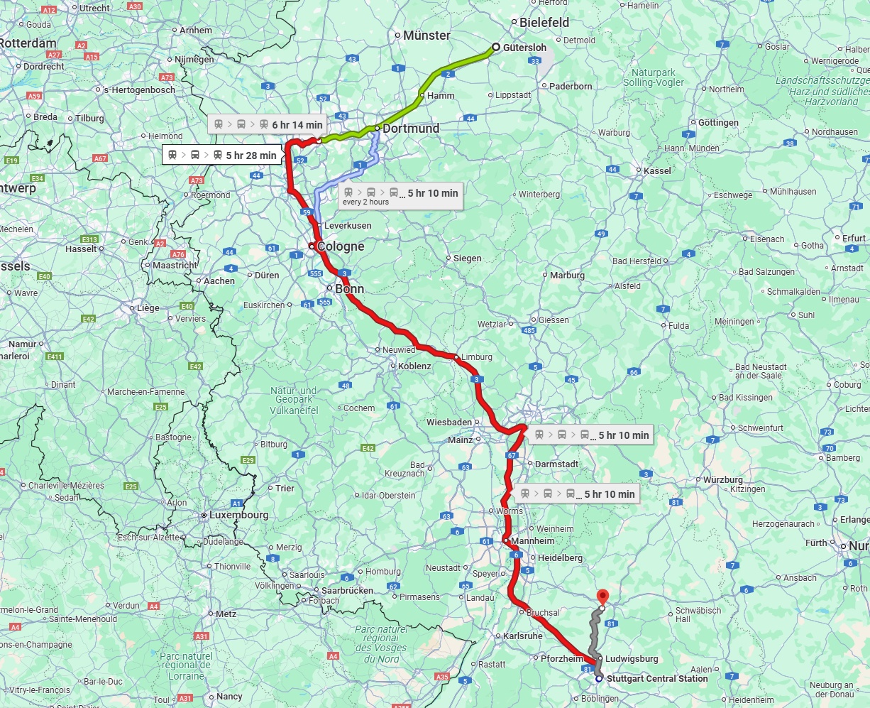 Anreise von Gütersloh Zu Heilbronn Über 