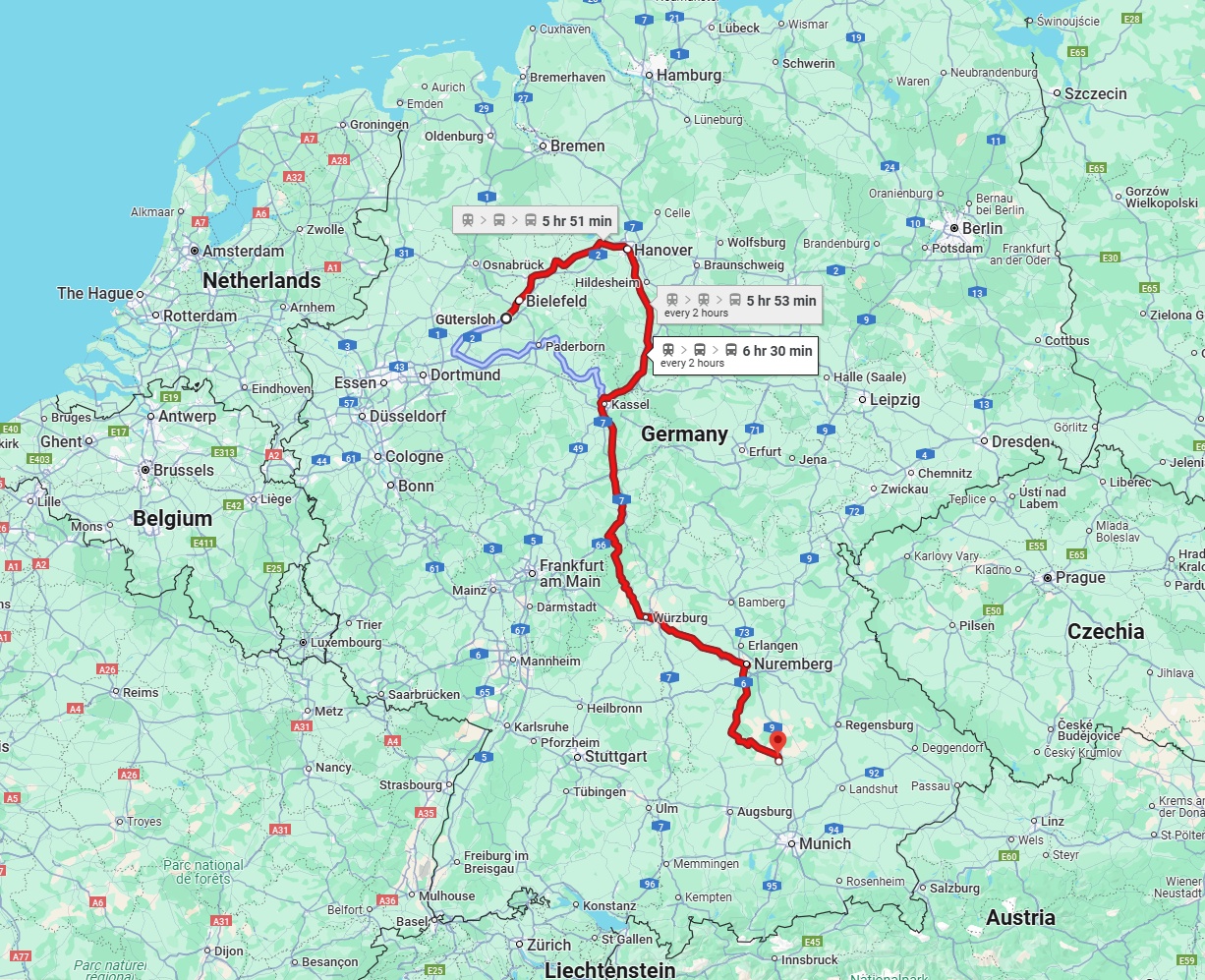 Anreise von Gütersloh Zu Ingolstadt Über 