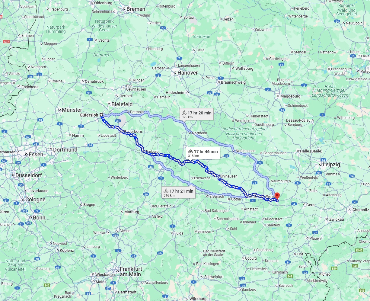 Anreise von Gütersloh Zu Jena Über 