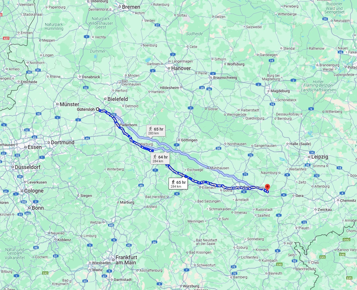Anreise von Gütersloh Zu Jena Über 