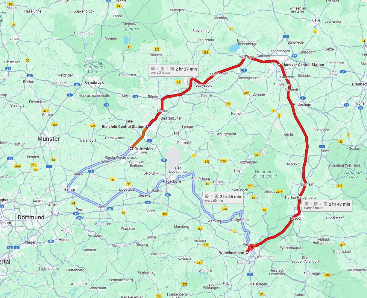 Anreise von Gütersloh Zu Kassel Über 