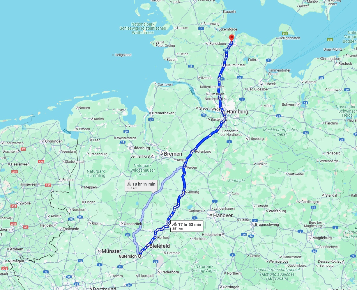 Anreise von Gütersloh Zu Kiel Über 