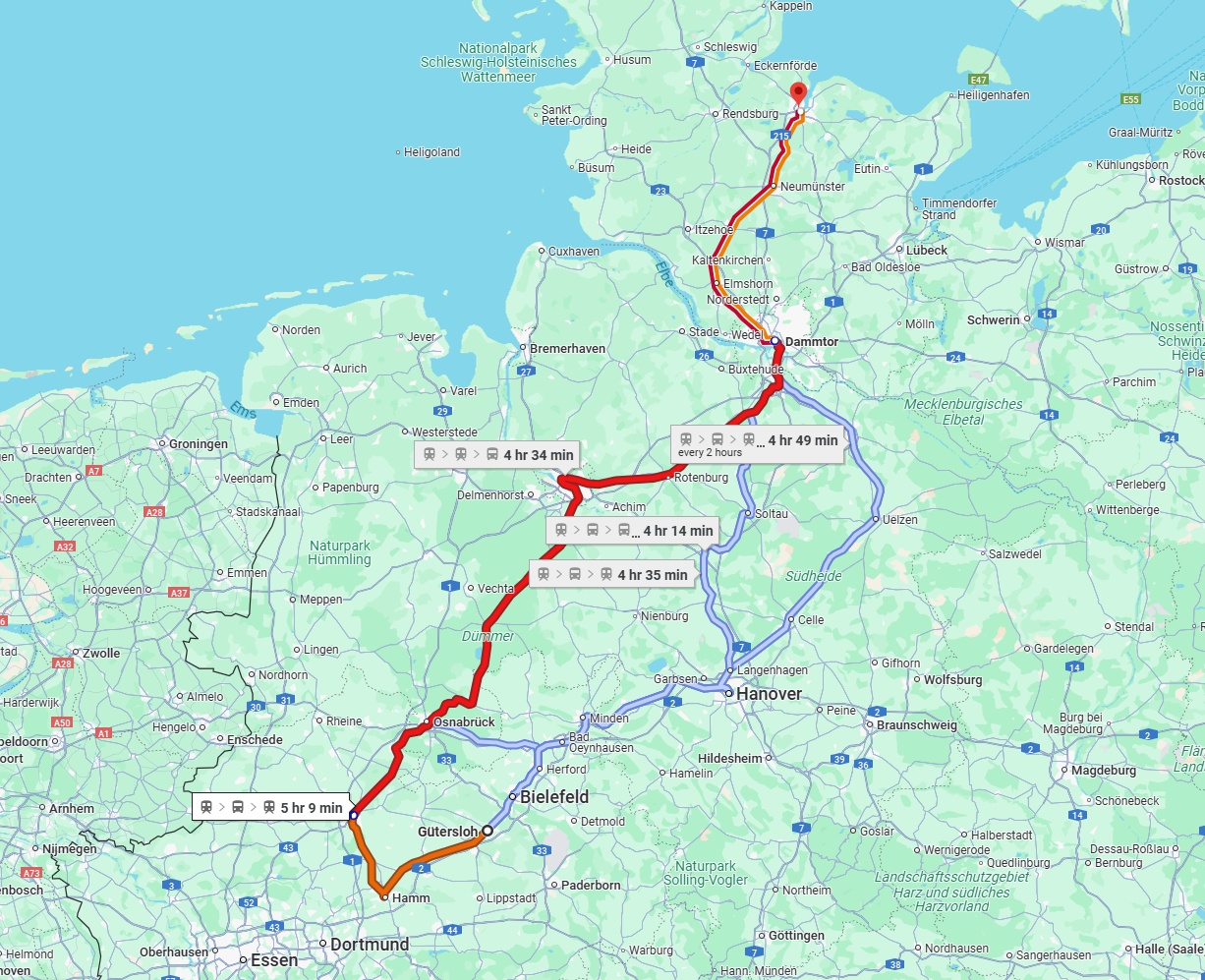 Anreise von Gütersloh Zu Kiel Über 