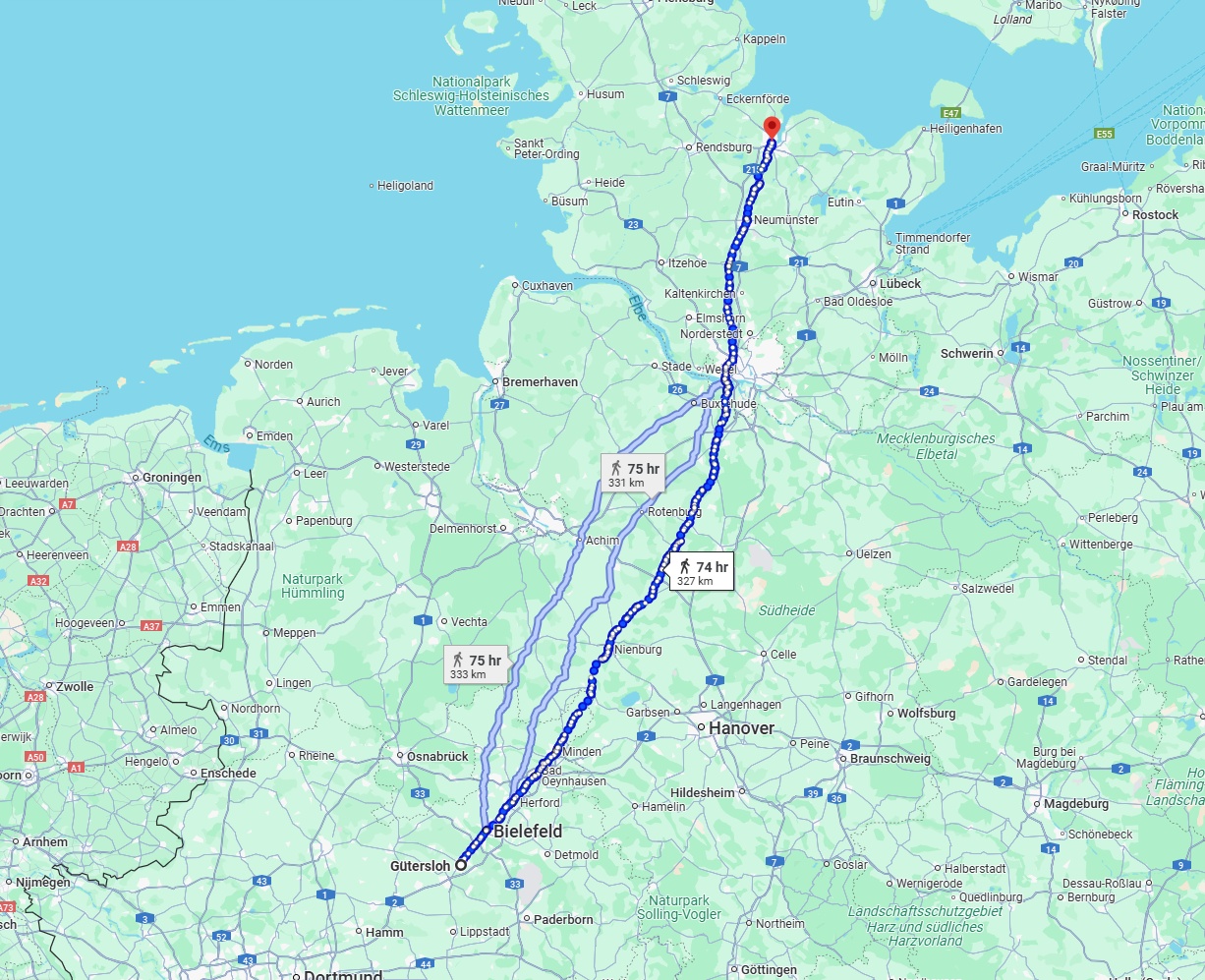 Anreise von Gütersloh Zu Kiel Über 