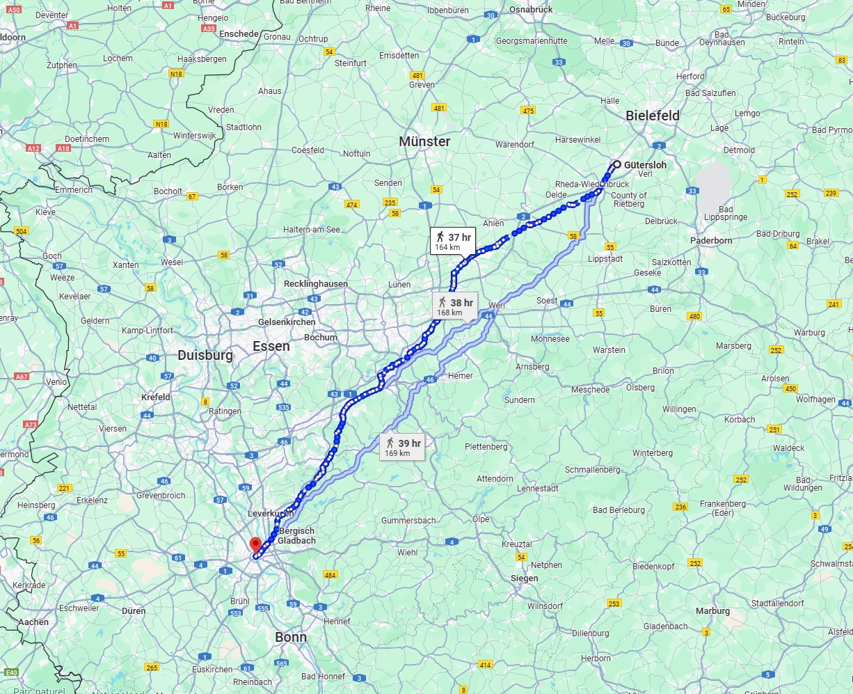 Anreise von Gütersloh Zu Köln Über 
