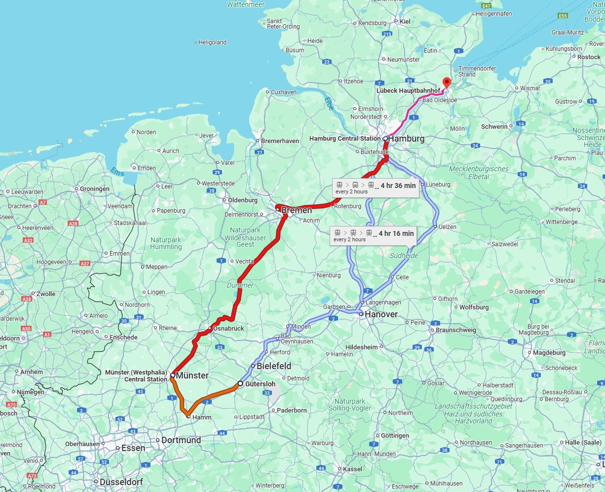 Anreise von Gütersloh Zu Lübeck Über 