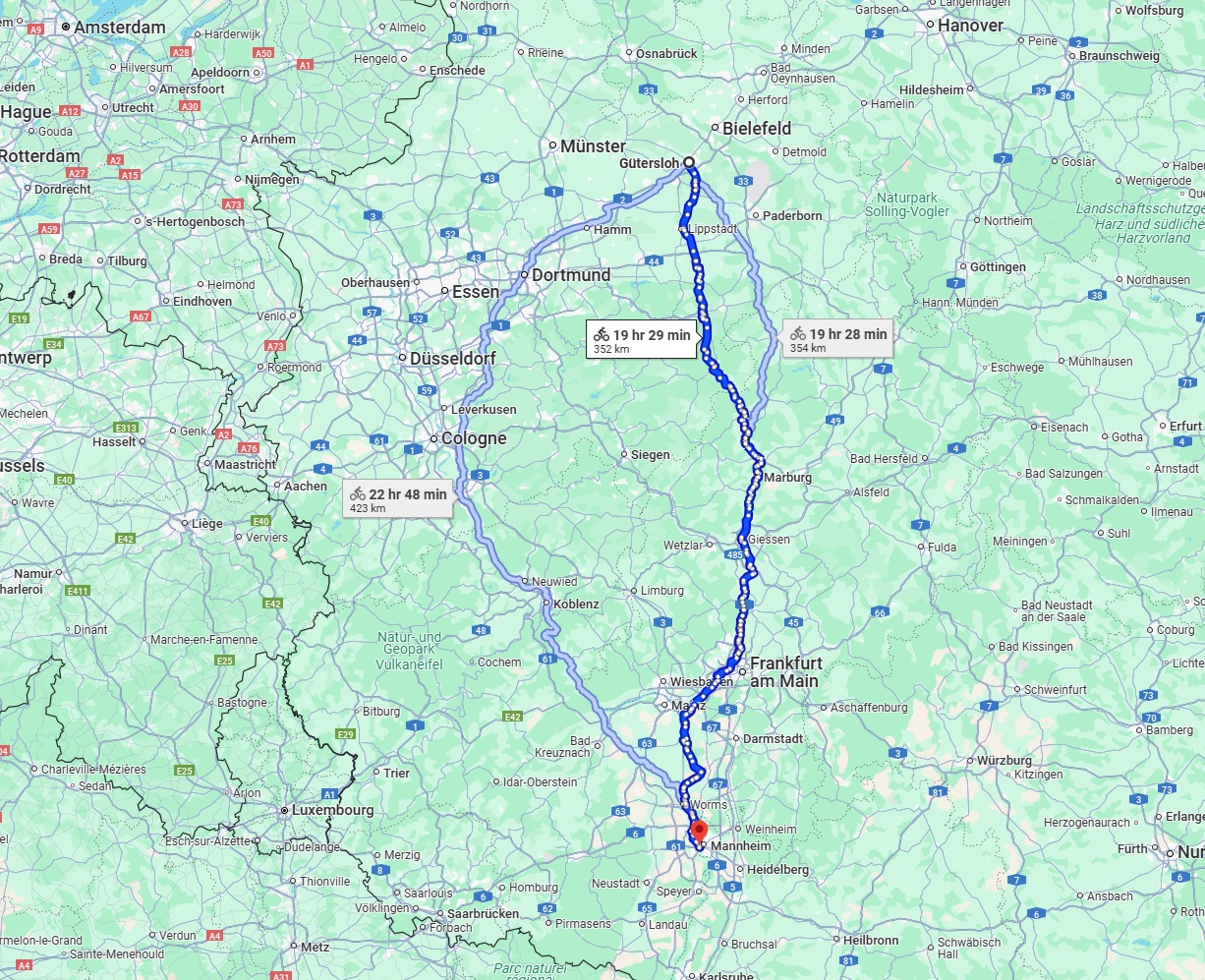 Anreise von Gütersloh Zu Ludwigshafen am Rhein Über 