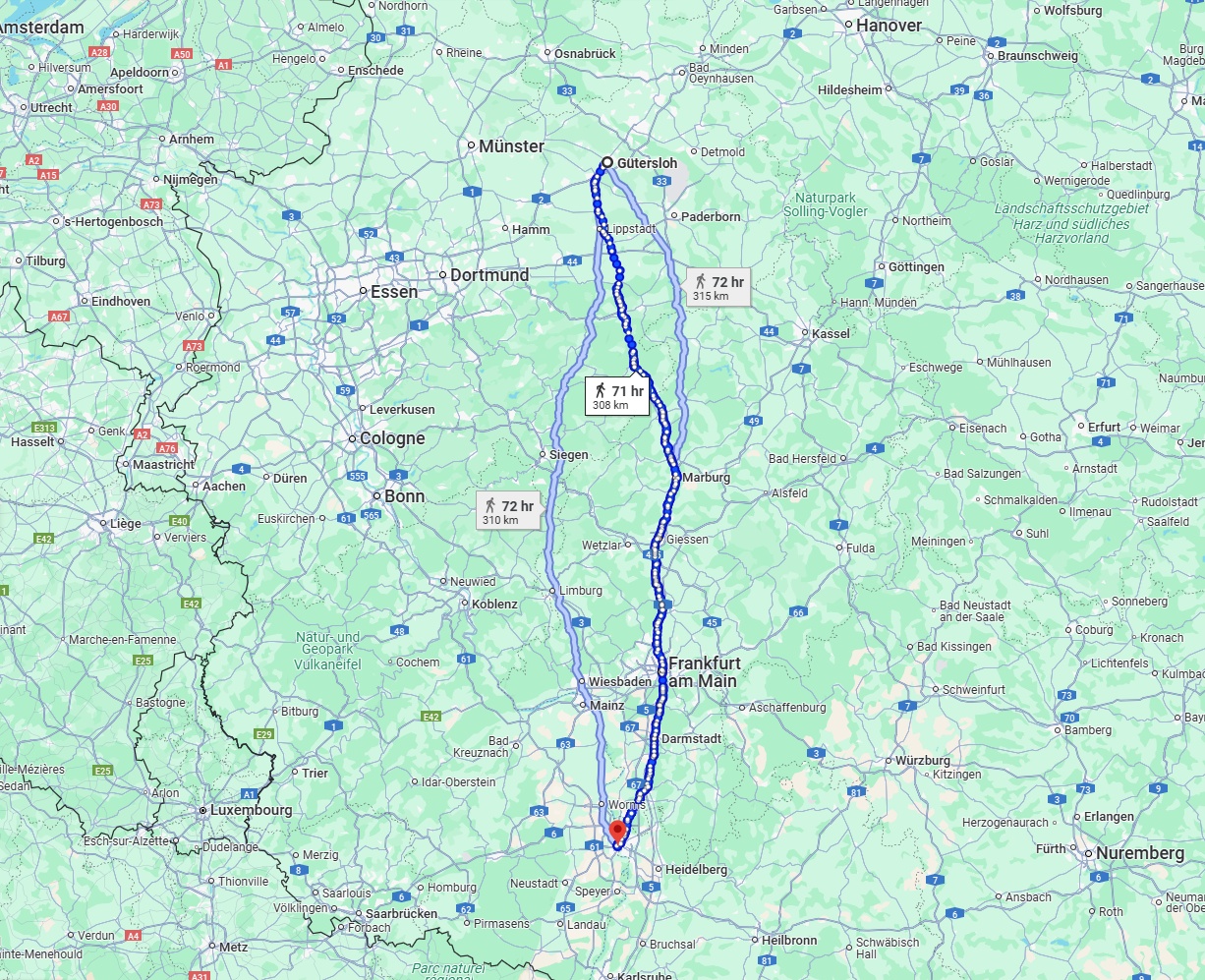 Anreise von Gütersloh Zu Ludwigshafen am Rhein Über 