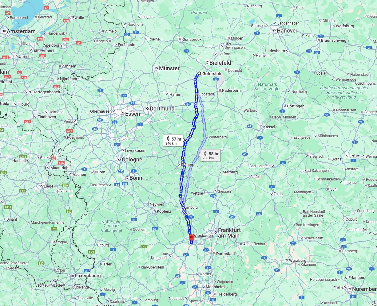 Anreise von Gütersloh Zu Mainz Über 