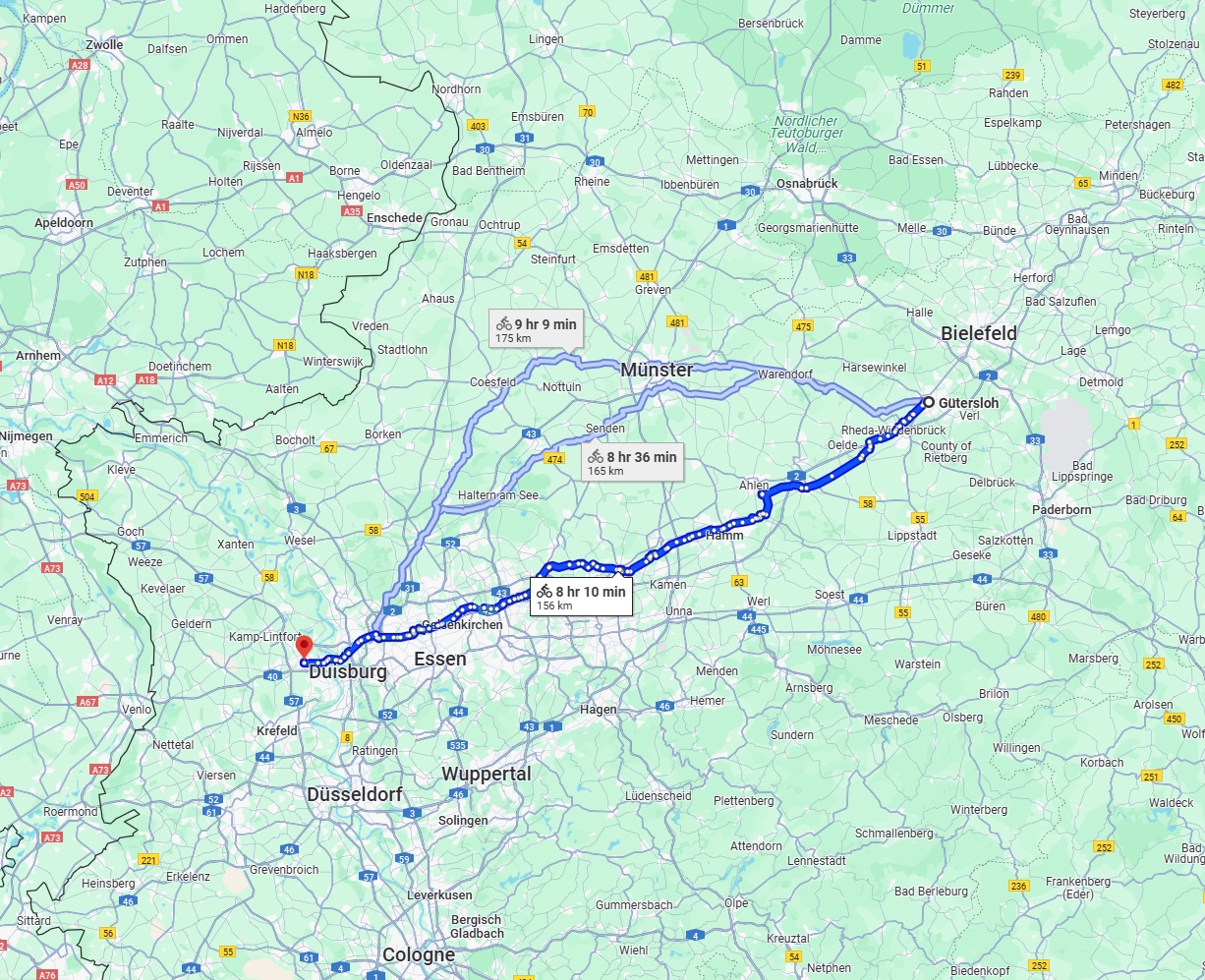 Anreise von Gütersloh Zu Moers Über 
