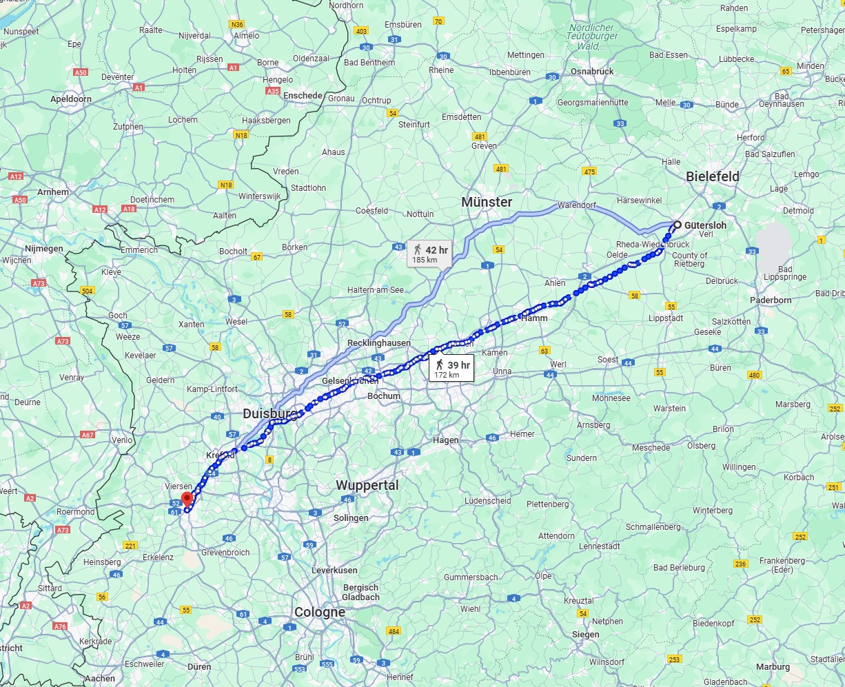 Anreise von Gütersloh Zu Mönchengladbach Über 