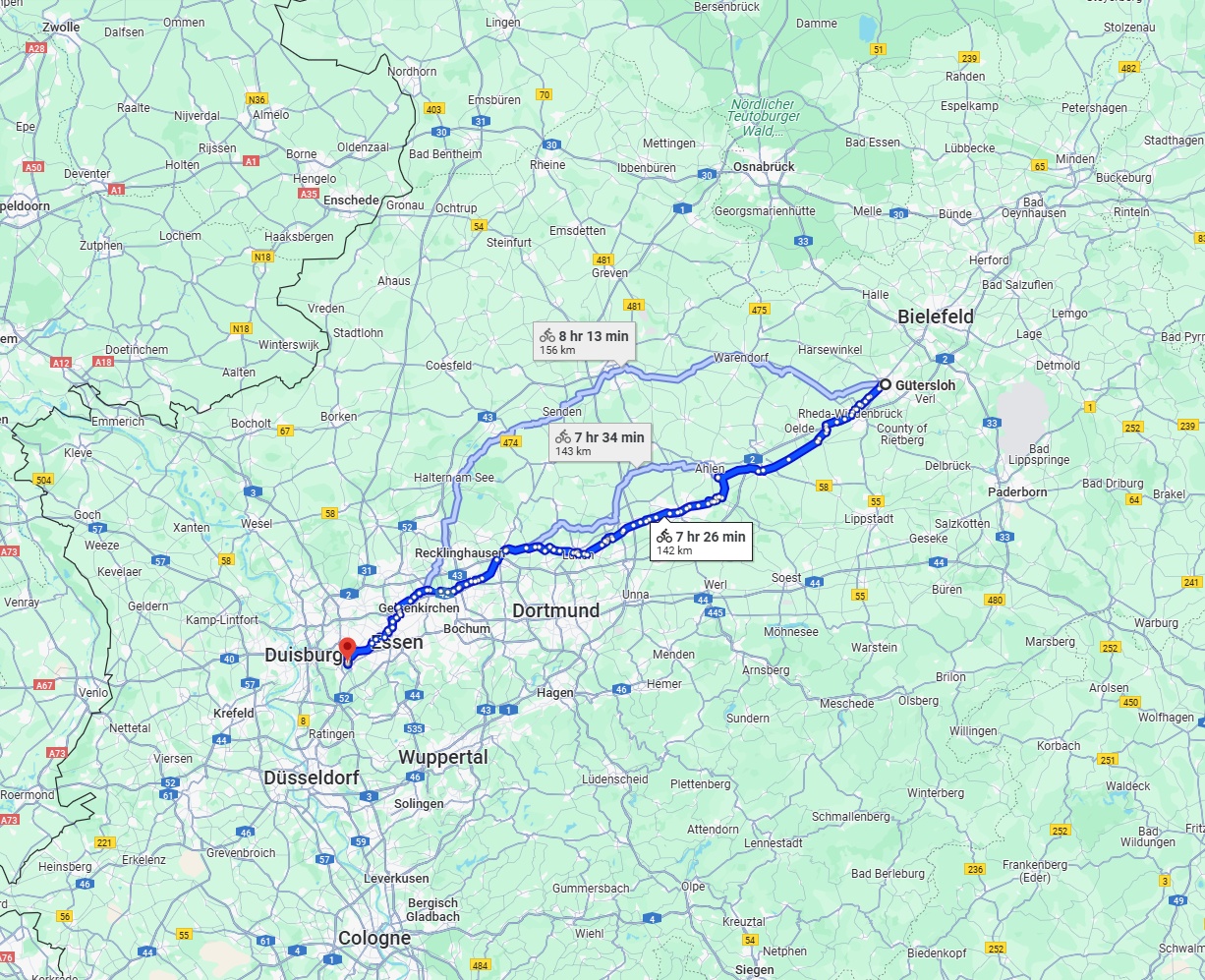 Anreise von Gütersloh Zu Mülheim an der Ruhr Über 
