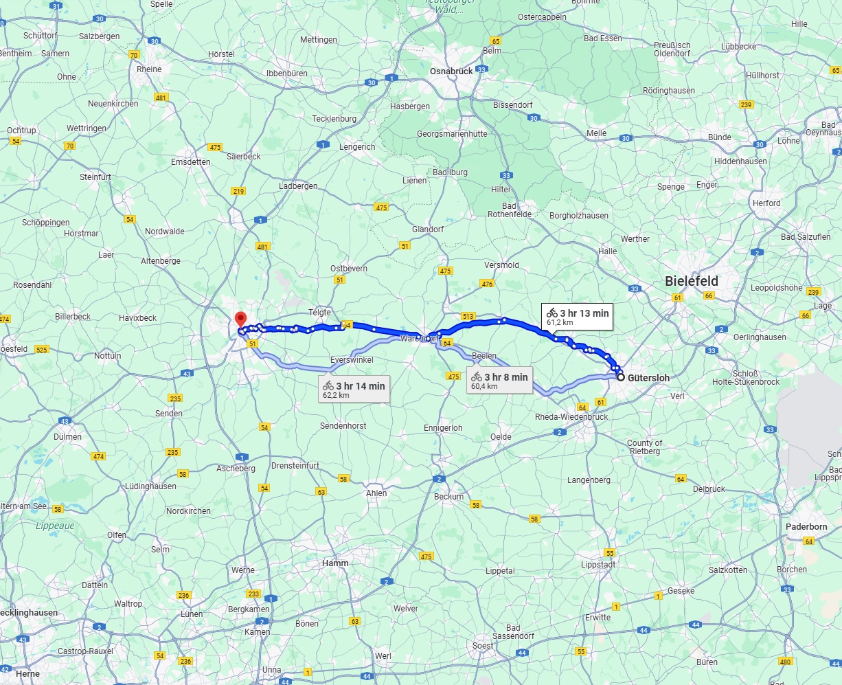 Anreise von Gütersloh Zu Münster Über 