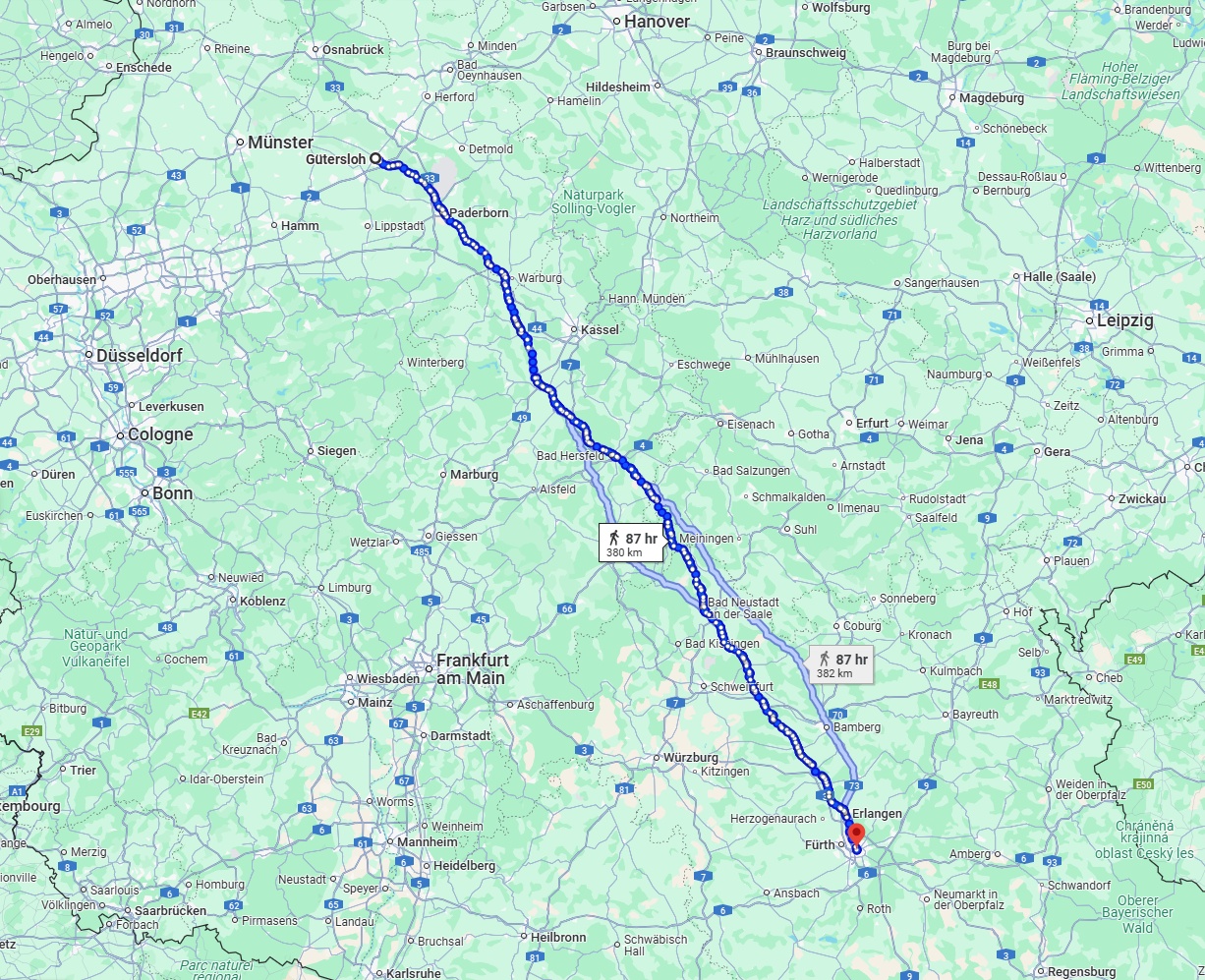 Anreise von Gütersloh Zu Nürnberg Über 
