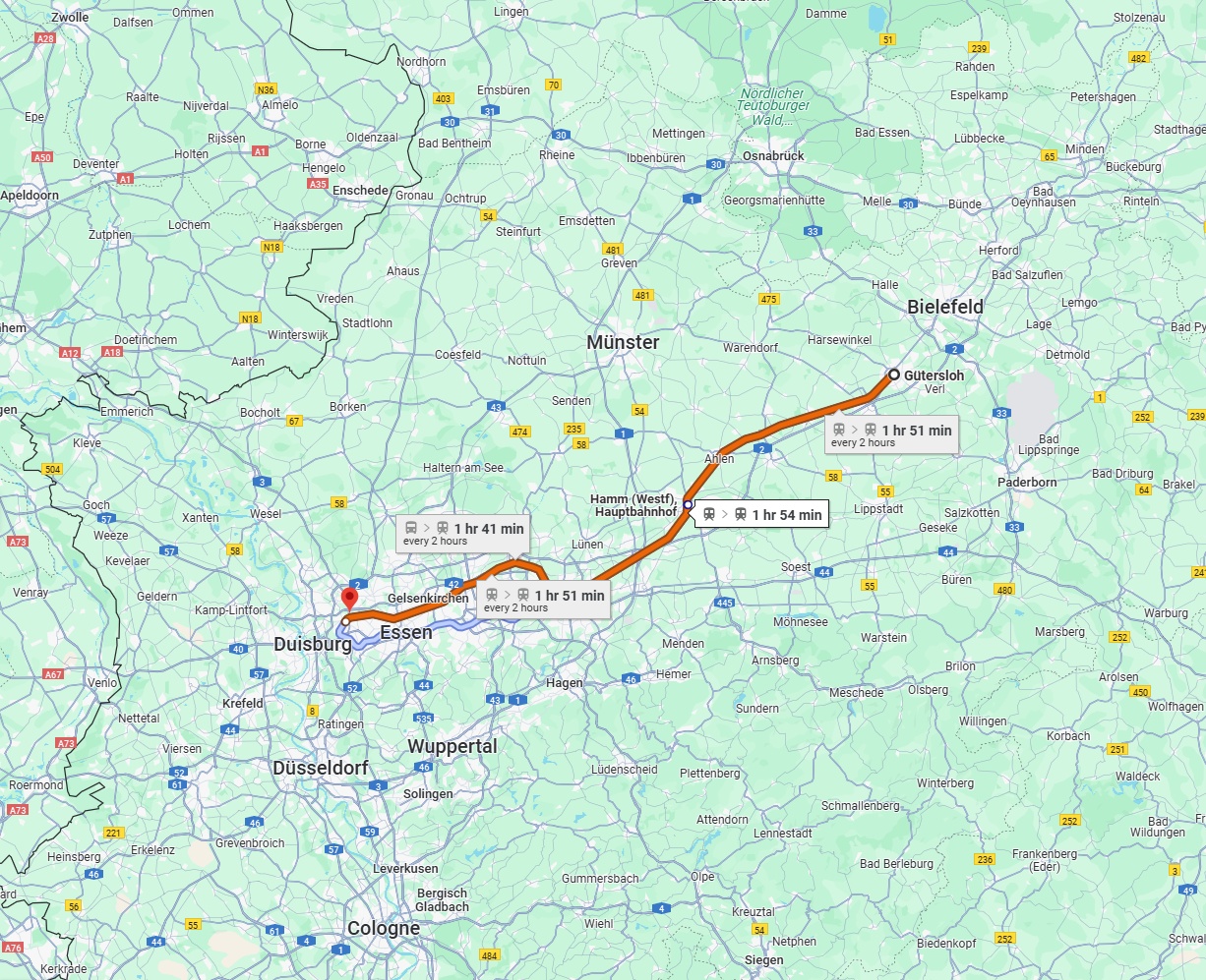 Anreise von Gütersloh Zu Oberhausen Über 
