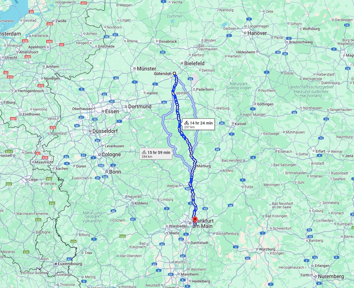 Anreise von Gütersloh Zu Offenbach am Main Über 